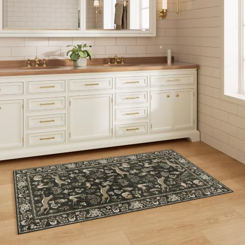 2x4 Rug for Entryway (Charcoal Black (Animal) / 2' x 4' (Rectangular))