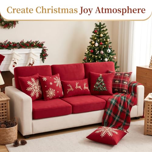 4 Pcs Stretch Cushion Covers (Burgundy / Seat Cover)