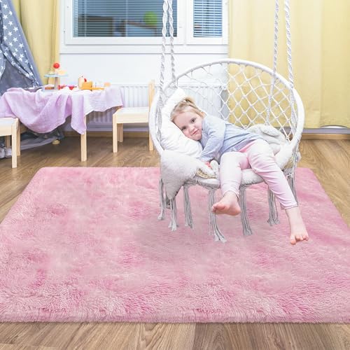 Small Area Rug for Bedroom 3x5ft Mini Tie (Tie-dyed Pink / 3' x 5' (Rectangular))