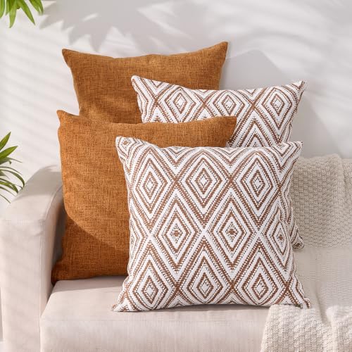 Throw Pillow Covers 18x18 (Golden Brown / 18" x 18" (Pack of 4))