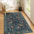 3x5 Rug Washable Animal Area Rug for Bedroom Non Slip (Navy Blue (Animal) / 3' x 5' (Rectangular))