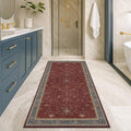 Boho 2x5 Small Kitchen Runners Rugs Non Slip (2' x 5' (Runner) / Burgundy)