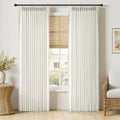 Pinch Pleated Linen Curtains 84 Inches 2 Panels Neutral Beige White (Beige White / 40"W x 84"L (Pack of 2))