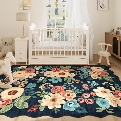 5x7 Area Rugs for Bedroom (Navy Blue (Big) / 5' x 7' (Rectangular))