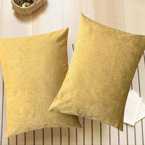 Decorative Standard Throw Pillow Covers 26 X 20 Inches Gold (26" x 20" (Pack of 2) / Gold)