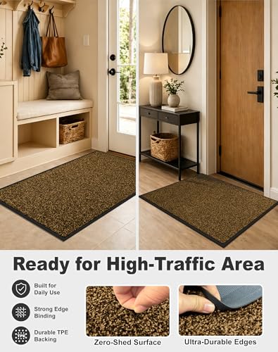 Super Absorbent Front Door Mat (Brown / 1'8" x 2'8" (Rectangular))