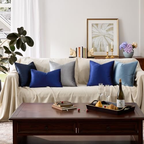 Royal Blue Velvet Throw Pillow Covers 20x20 Pack of 2 (Royal Blue / 20" x 20" (Pack of 2))