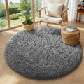 Round Rug 4Ft Grey Circle Area Rugs (1- Grey / 4' (Round))