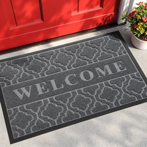 Welcome Door Mat (29.5x17 Inch / Dark Gray)
