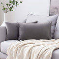 12x20 Inch Lumbar Velvet Throw Pillow Covers Medium Gray (20" x 12" (Pack of 2) / Medium Gray)