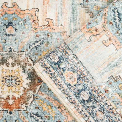 Washable Hallway 4x8 Runner Rug (Blue / 4' x 8' (Rectangular))