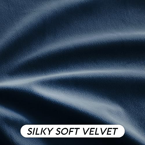 Velvet Curtains 102 inches Long (Navy Blue / 52"W x 102"L (Pack of 2))