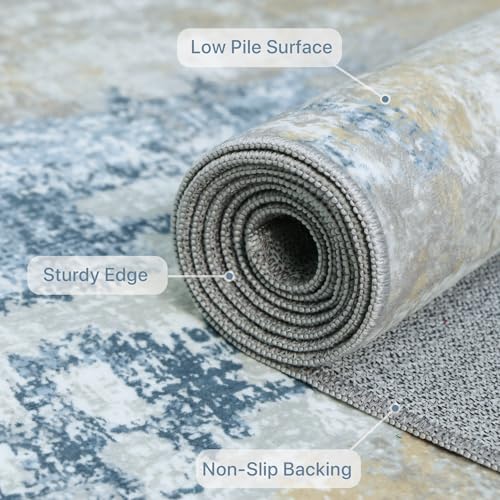 5x7 Area Rugs for Bedroom (Blue Cream / 5' x 7' (Rectangular))