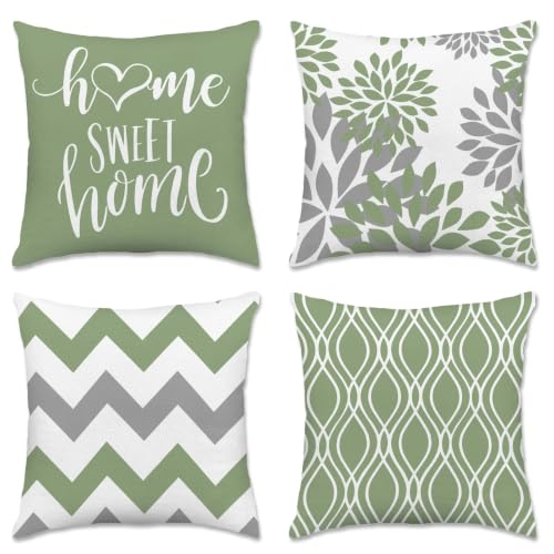 Throw Pillow Covers 18x18 (Sage Green / 18" x 18" (Pack of 4))