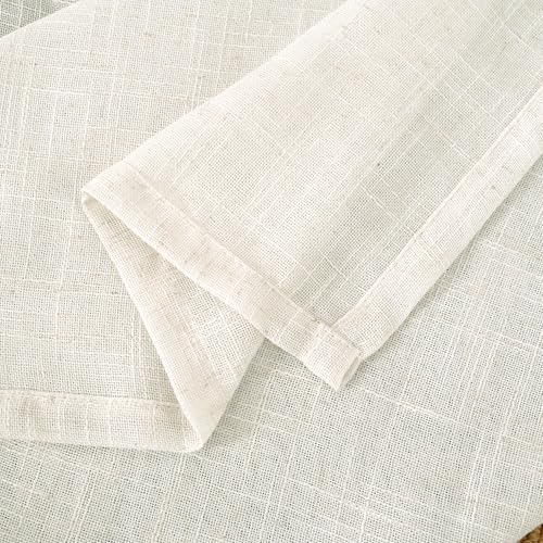 Light Filtering Linen Curtains 54 inches Long for Bedroom 2 Panels (Cream / 52"W x 54"L (Pack of 2))