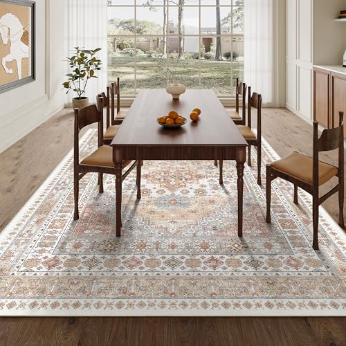 7x9 Area Rugs for Living Room (Orange / 7' x 9' (Rectangular))