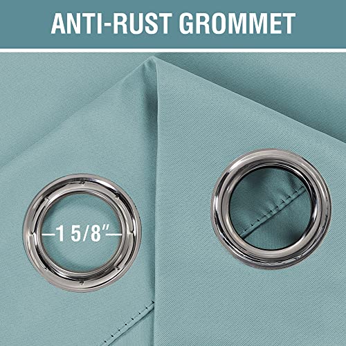 Blackout Curtain for Living Room Thermal Insulated Window Treatment Curtain Extra Long 63 inch Length Energy Saving Solid Grommet Top Blackout Drape (52"W x 63"L (Pack of 1) / Mineral Blue)