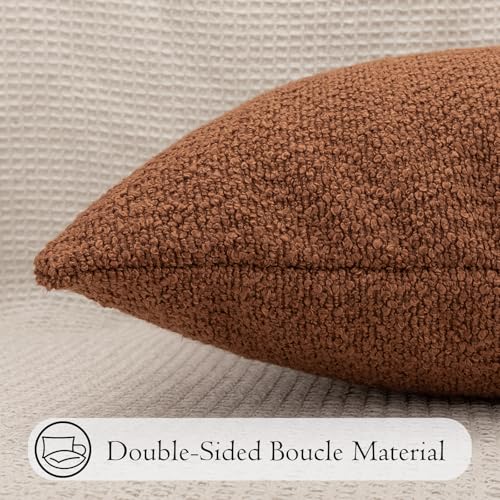 Boucle Lumbar Pillow Cover 16x24 inch Rust (Rust / 24" x 16" (Pack of 1))