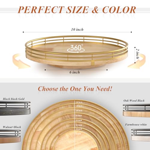 10 Inch Farmhouse Oak Lazy Susan Cabinet Organizer (Natural Oak / 10 inches)