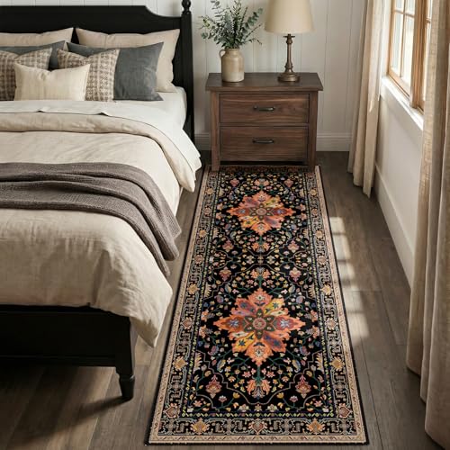 Washable Area Rug (Black/Colorful / 2' x 6' (Rectangular))