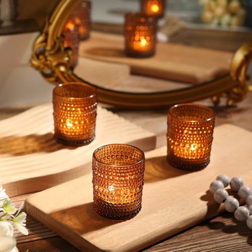 48 Pack Votive Candle Holders (Amber)