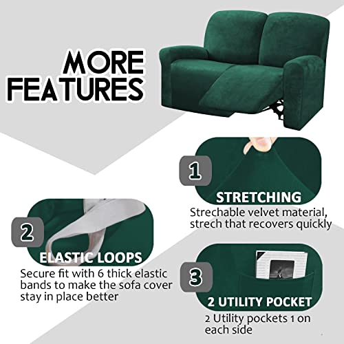 Reclining Love Seat Slipcover (Retro Green)