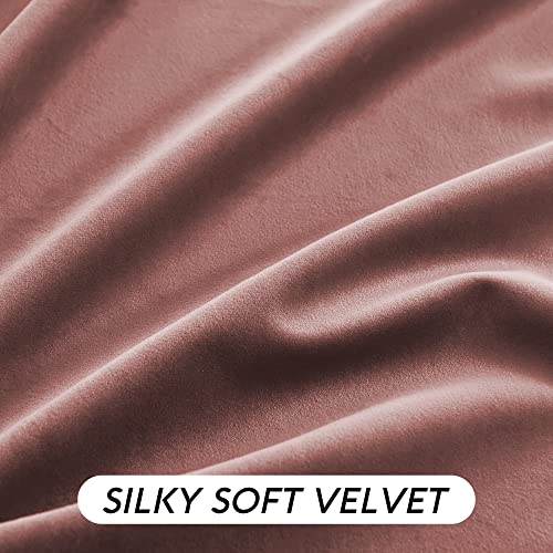 Wild Rose Velvet Curtains 84 inches for Bedroom Living Room (Wild Rose / 52"W x 84"L (Pack of 2))
