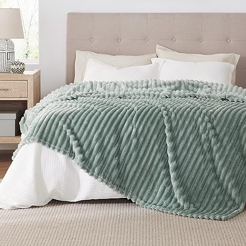 Full Size Fleece Blankets for Bed Sage Green 84"x90" (Sage Green / Full)