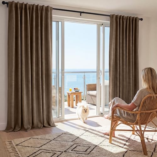 Brown 100% Blackout Curtains 96 Inch Long for Living Dining Room (Brown / 52"W x 96"L (Pack of 2))