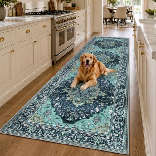 Washable Area Rug (Teal / 3' x 10' (Rectangular))