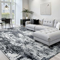 Washable 8'x10' Abstract Area Rug for Living Room Black White (Black/Navy Blue/Gray / 8' x 10' (Rectangular))