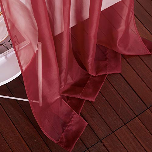 Voile Sheer Curtains (Haute Red / 54"W x 84"L (Pack of 2))