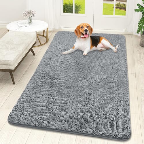 Dog Door Mat for Muddy Paws 59x32 (Grey / 59" X 32")