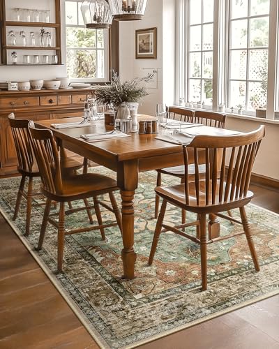 Washable Area Rug (Brick/Brown/Green / 5' x 8' (Rectangular))