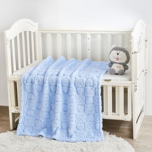 Heart Baby Blanket (01 Blue / 30"x40")
