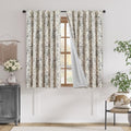 Floral Linen Blackout Curtains for Bedroom 63 Inches Long (Black / 50"W x 63"L (Pack of 2))