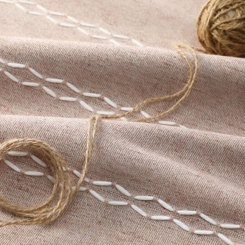 Blush Beige Boho Blackout Curtains 84 Inch 2 Panels with Tassels (Blush Beige / 52"W x 84"L (Pack of 2))