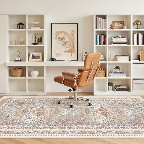 4x8 Rugs for Bedroom Vintage Wide Runner Rug for Hallway (Orange / 4' x 8' (Runner))