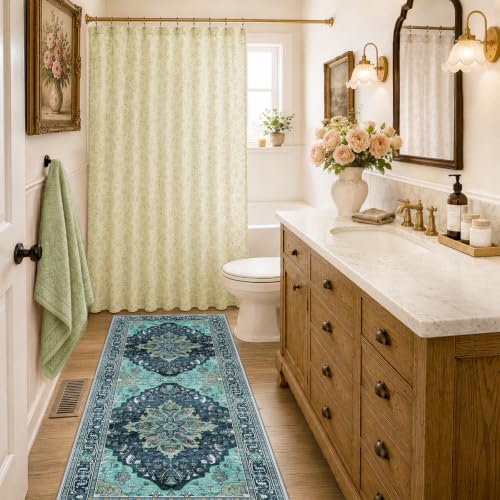 Washable Area Rug (Teal / 2' x 6' (Rectangular))
