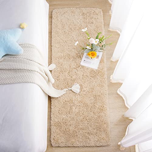 Soft Runner Rugs for Bedroom Living Room Plush Fluffy Rug 2x5 (Camel / 2' x 5' (Runner))