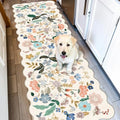 2x6 Washable Hallway Runner Rug (2' x 6' (Rectangular) / Cream/Floral)