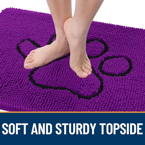 Dog Door Mat for Muddy Paws 48x30 (Purple / 48" X 30")