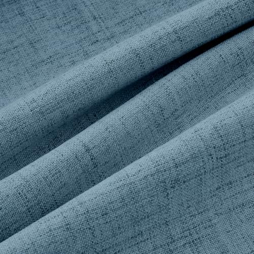 100% Blackout Linen Curtains 42 x 63 Inch Stone Blue 2 Panels (Stone Blue / 42"W x 63"L (Pack of 2))
