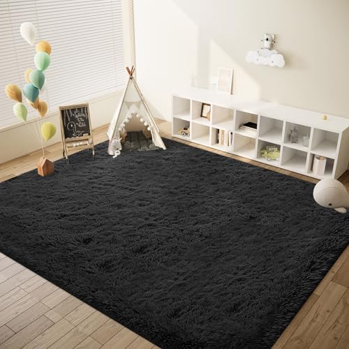 6x9 Area Rug for Living Room (Black / 6' x 9' (Rectangular))