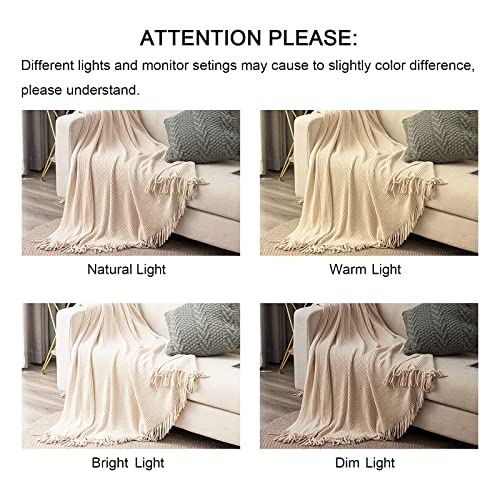 Chenille Throw Blanket 50x60 (A-cream / 50*60'')