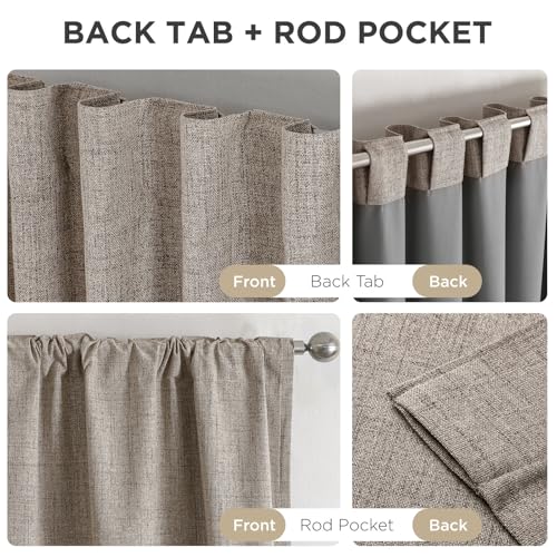 Blackout Curtains for Bedroom (Linen / 42"W x 84"L (Pack of 2))
