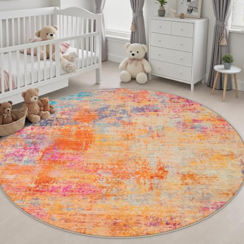 Round Area Rug Living Room (Galaxy Haze / 8' (Round))
