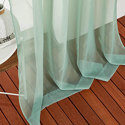 Sage Green Sheer Curtains 72 inches Long (Sage Green / 54"W x 72"L (Pack of 2))