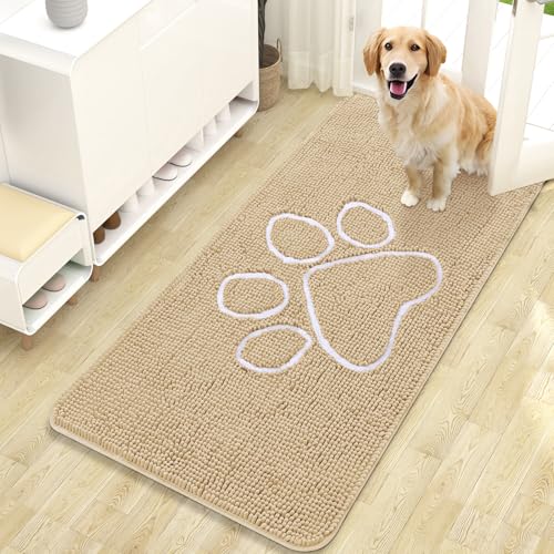 Dog Door Mat for Muddy Paws 47x24 (Beige / 47" X 24")