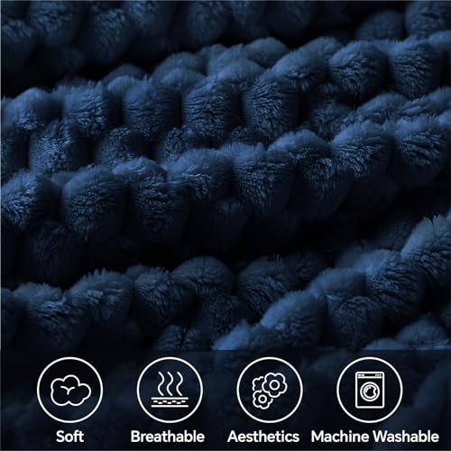 Navy King Blanket for Bed (Navy-1 / King(108"x90"))